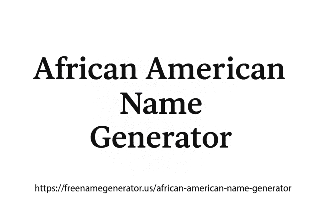 African American Name Generator
